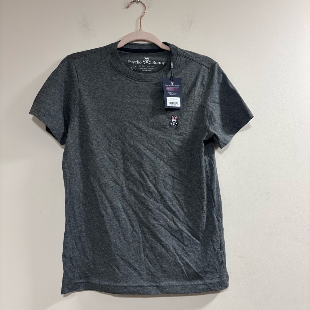 Psycho Bunny Gray Short Sleeve Tee Casual Crew Neck 2/XXS